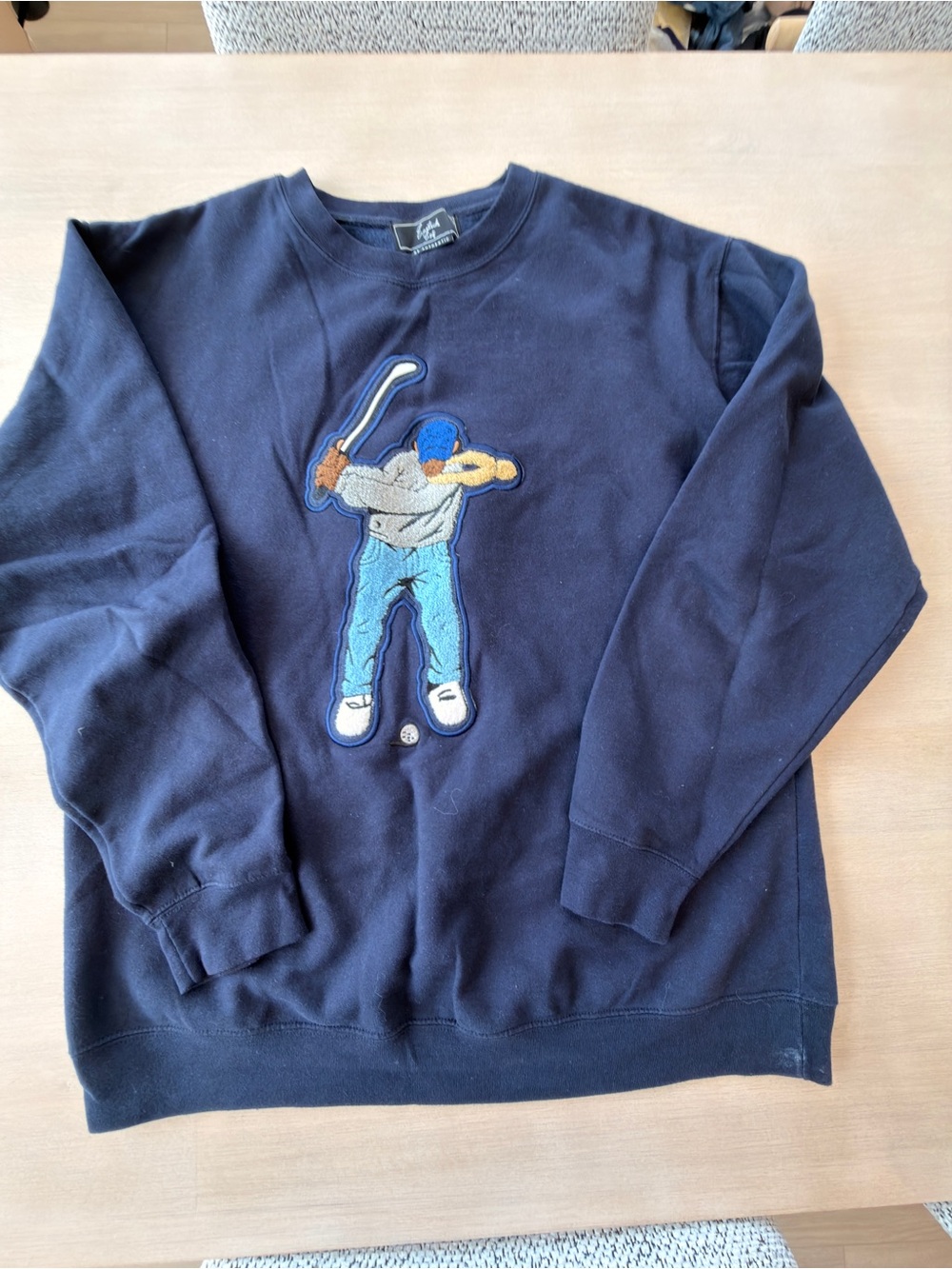 Eastside Golf Classic Navy Crewneck Sweater with Embroidered Golfer Motif - Picture 1 of 8